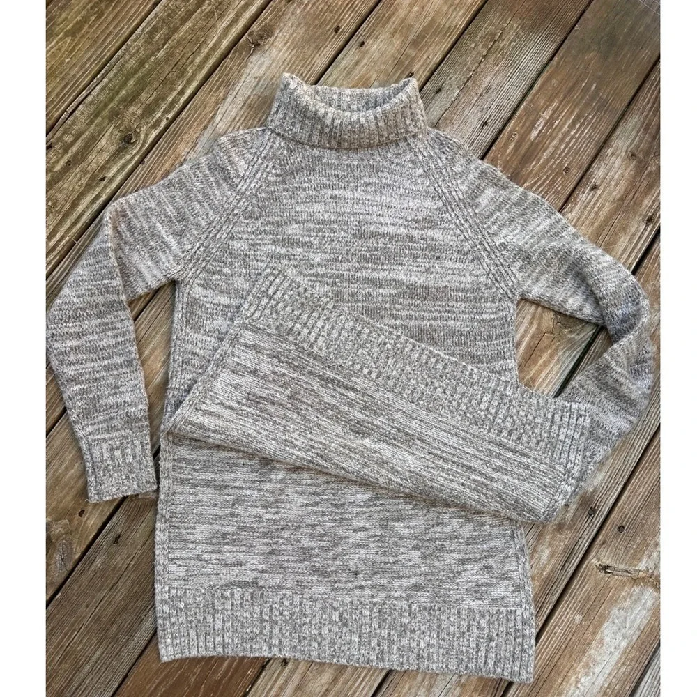 Zara Knit Tunic Chunky Knit Turtle Neck Raglan/Long Sleeve - Picture 2 of 5